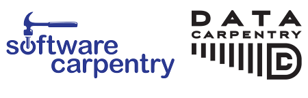 Software Carpentry and Data Carpentry logos